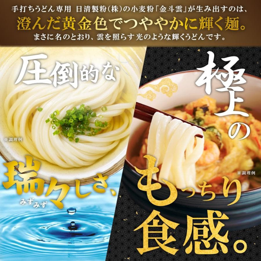 讃岐うどん 日清製粉(株)の小麦粉「金斗雲」使用 2種から選べる 大盛り8人前 大盛り6人前だし醤油付セット 麺250g 生うどん 鎌田醤油 生麺 thumbnail 3