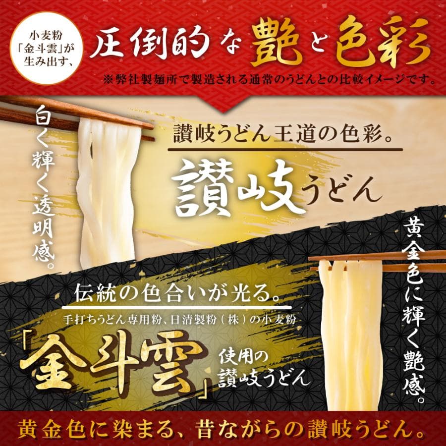 讃岐うどん 日清製粉(株)の小麦粉「金斗雲」使用 2種から選べる 大盛り8人前 大盛り6人前だし醤油付セット 麺250g 生うどん 鎌田醤油 生麺 thumbnail 5