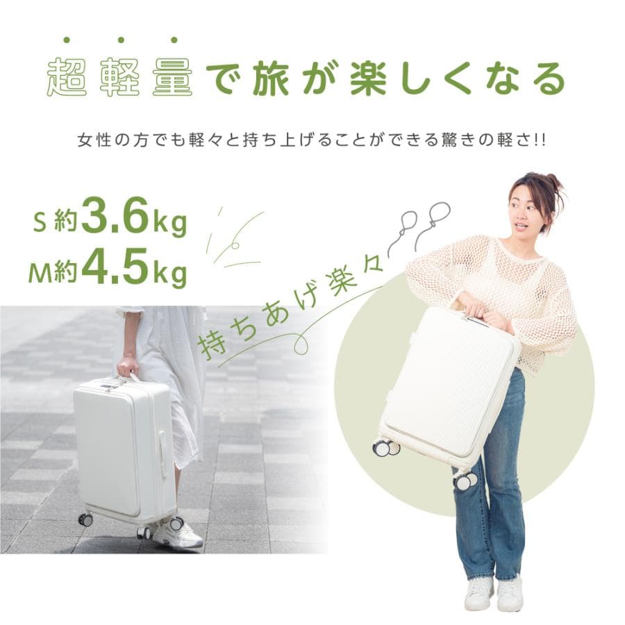 スーツケース  キャリーケース フロントオープン 機内持ち込み 前開き Sサイズ Mサイズ USBポート付き s m キャリバック カップホルダー sc178爆買 thumbnail 12