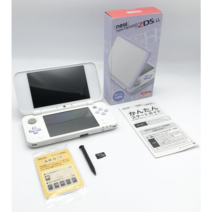 【中古 動作確認済】 Newニンテンドー2DS LL ホワイト×ラベンダー Nintendo 任天堂 ゲーム ゲーム機 レトロ  携帯ゲーム機 — 1/2