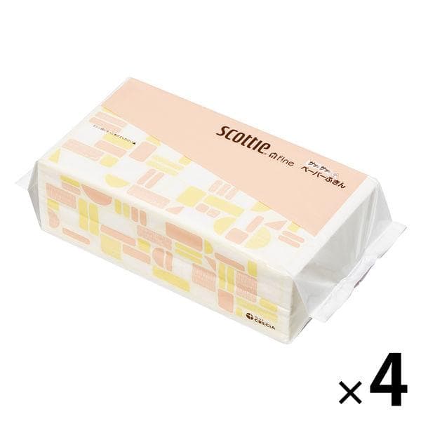 【アスクル限定】キッチンペーパー 1セット（200組×4）スコッティ サッとサッと タイルデザイン キッチンタオル 日本製紙クレシア 限定 — 1/1