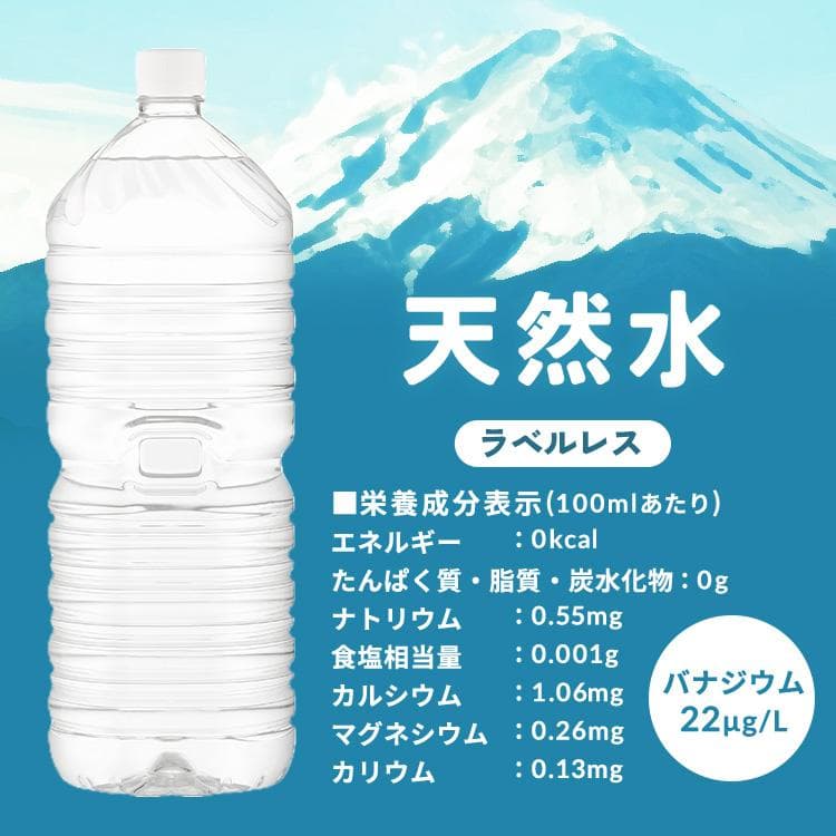 水 2リットル 2l 9本 最安値 備蓄水 防災 天然水 アイリスオーヤマ 送料無料 富士山の天然水 ミネラルウォーター ラベルレス thumbnail 9