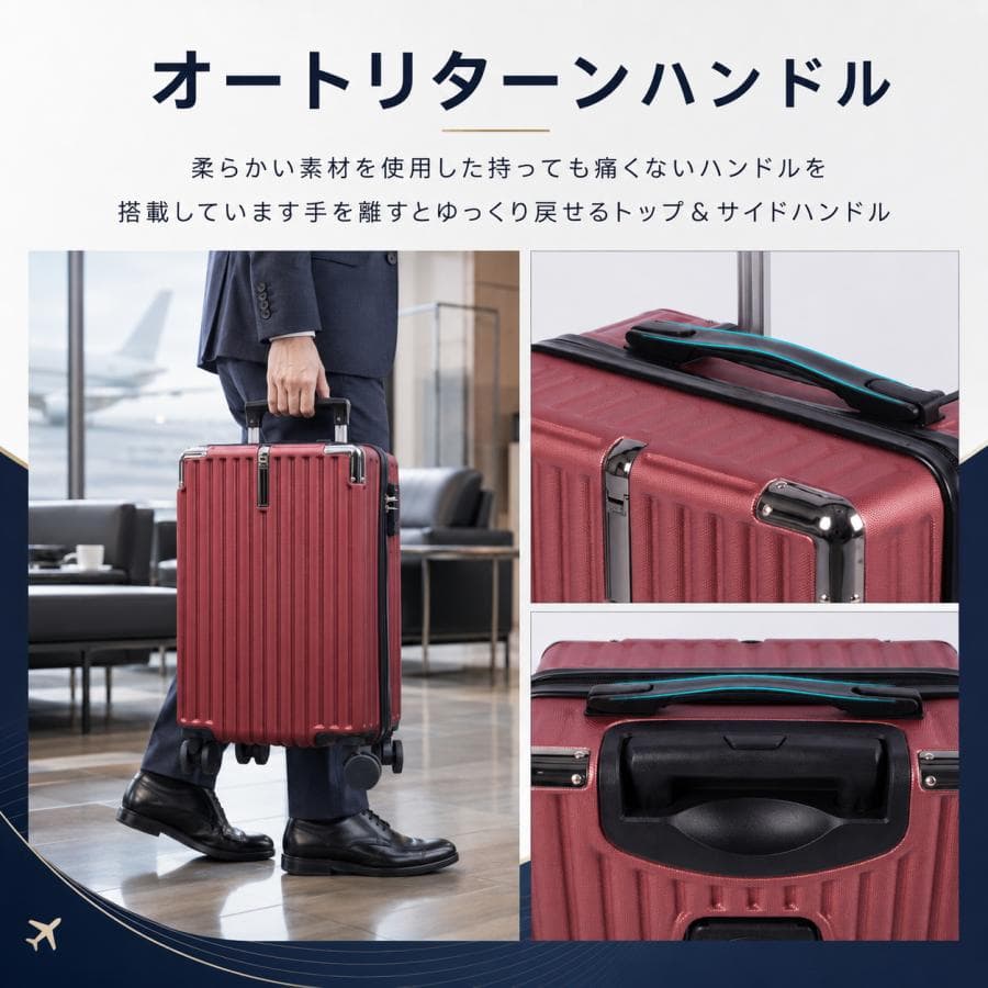 スーツケース 【レビュー特典】キャリーケース S/Mサイズ 機内持ち込み カップホルダー キャリーバッグ おしゃれ 1-7日泊 軽量 大容量 トランク 旅行 出張 爆買 thumbnail 15