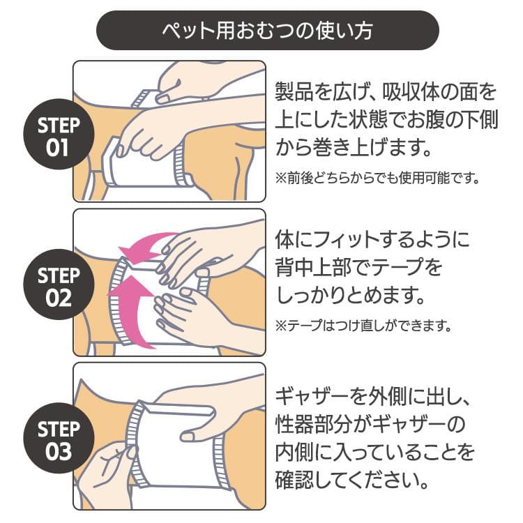 ＼長時間安心／ ペットオムツ 男の子 マナーベルト オス 超小型犬 中型犬 ペット用 紙おむつ 介護 粗相 PitaFit アイリスオーヤマ MNPD * thumbnail 20