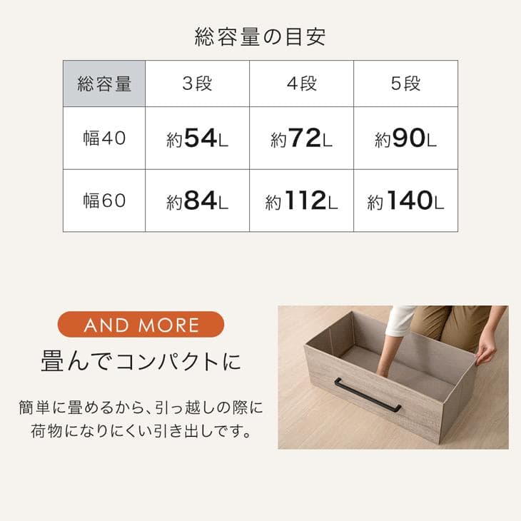 チェスト 5段 奥行き30cm 白 幅60 おしゃれ タンス 衣類収納 キャビネット 収納 布製 ファブリック 脚付 衣類 シンプル 北欧 スリム 引き出し 大容量 thumbnail 10