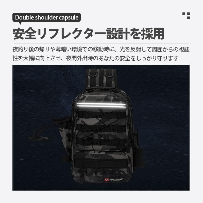 フィッシングバッグ 釣り バッグ 釣り フィッシングリュック 大容量 防水 釣り道具 アウトドア 肩掛け可能 釣具タックル タックルバッグ 多機能 軽量 thumbnail 12