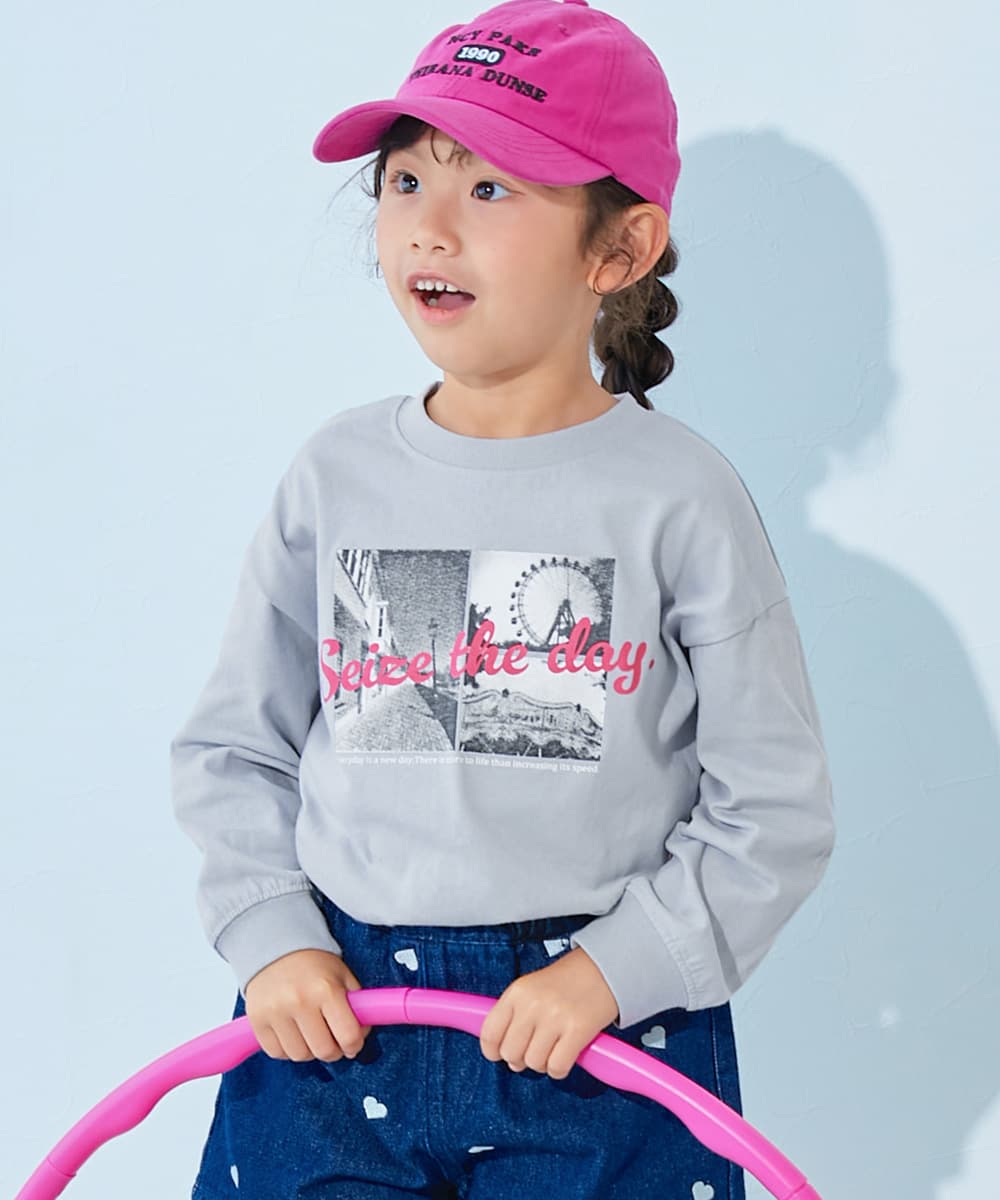 コットン オーバーサイズ プリントT 綿100％ デビラボ BIGシルエット プリント袖リブ 長袖Tシャツ キッズ ベビー服 子供服 男の子 女の子  デビロック devirock thumbnail 3