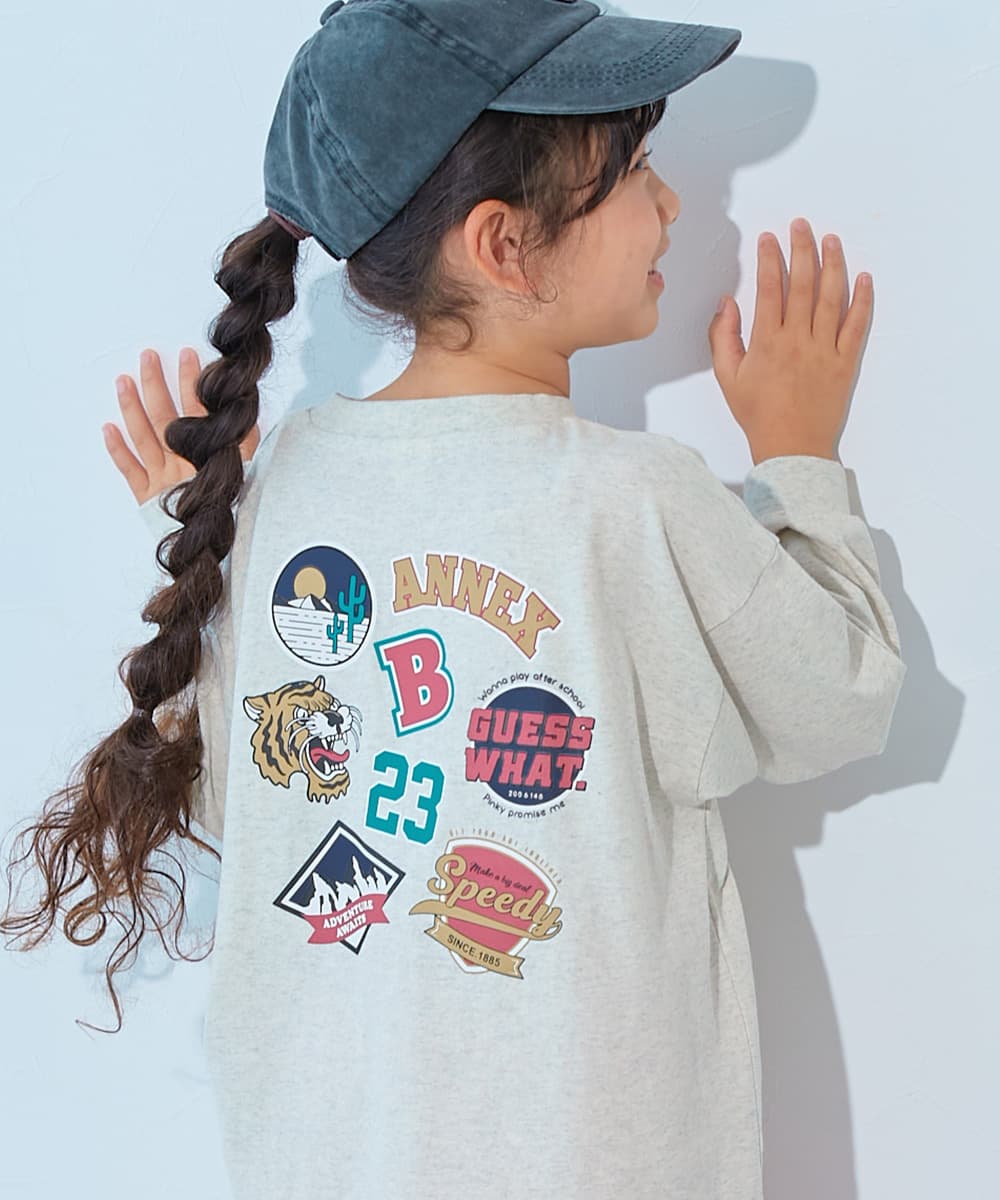 コットン オーバーサイズ プリントT 綿100％ デビラボ BIGシルエット プリント袖リブ 長袖Tシャツ キッズ ベビー服 子供服 男の子 女の子  デビロック devirock thumbnail 11