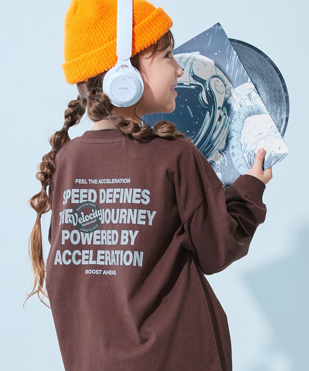 コットン オーバーサイズ プリントT 綿100％ デビラボ BIGシルエット プリント袖リブ 長袖Tシャツ キッズ ベビー服 子供服 男の子 女の子  デビロック devirock thumbnail 13