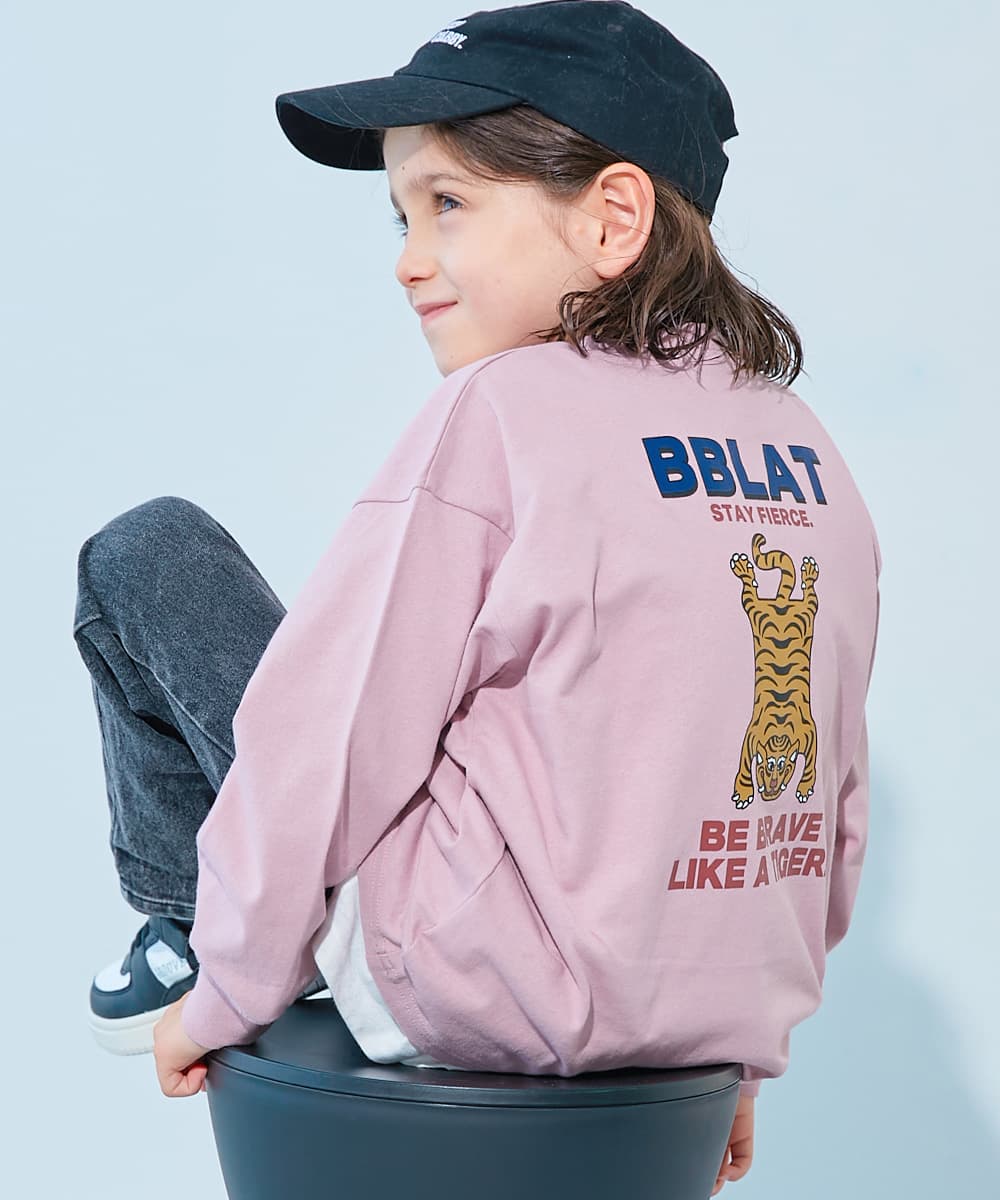 コットン オーバーサイズ プリントT 綿100％ デビラボ BIGシルエット プリント袖リブ 長袖Tシャツ キッズ ベビー服 子供服 男の子 女の子  デビロック devirock thumbnail 14