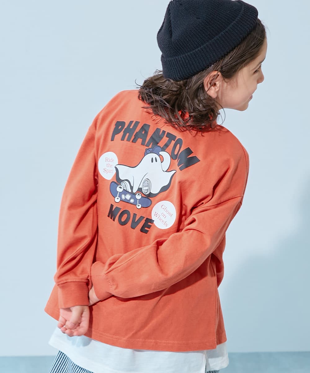 コットン オーバーサイズ プリントT 綿100％ デビラボ BIGシルエット プリント袖リブ 長袖Tシャツ キッズ ベビー服 子供服 男の子 女の子  デビロック devirock thumbnail 16