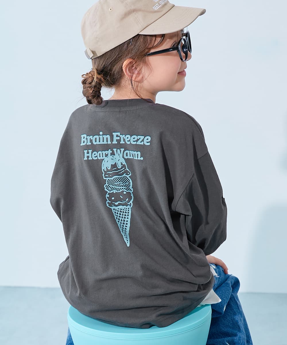 コットン オーバーサイズ プリントT 綿100％ デビラボ BIGシルエット プリント袖リブ 長袖Tシャツ キッズ ベビー服 子供服 男の子 女の子  デビロック devirock thumbnail 18