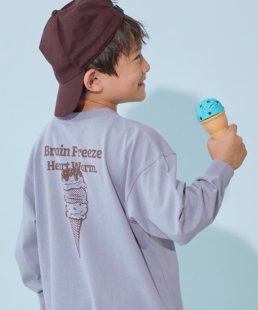 コットン オーバーサイズ プリントT 綿100％ デビラボ BIGシルエット プリント袖リブ 長袖Tシャツ キッズ ベビー服 子供服 男の子 女の子  デビロック devirock thumbnail 19