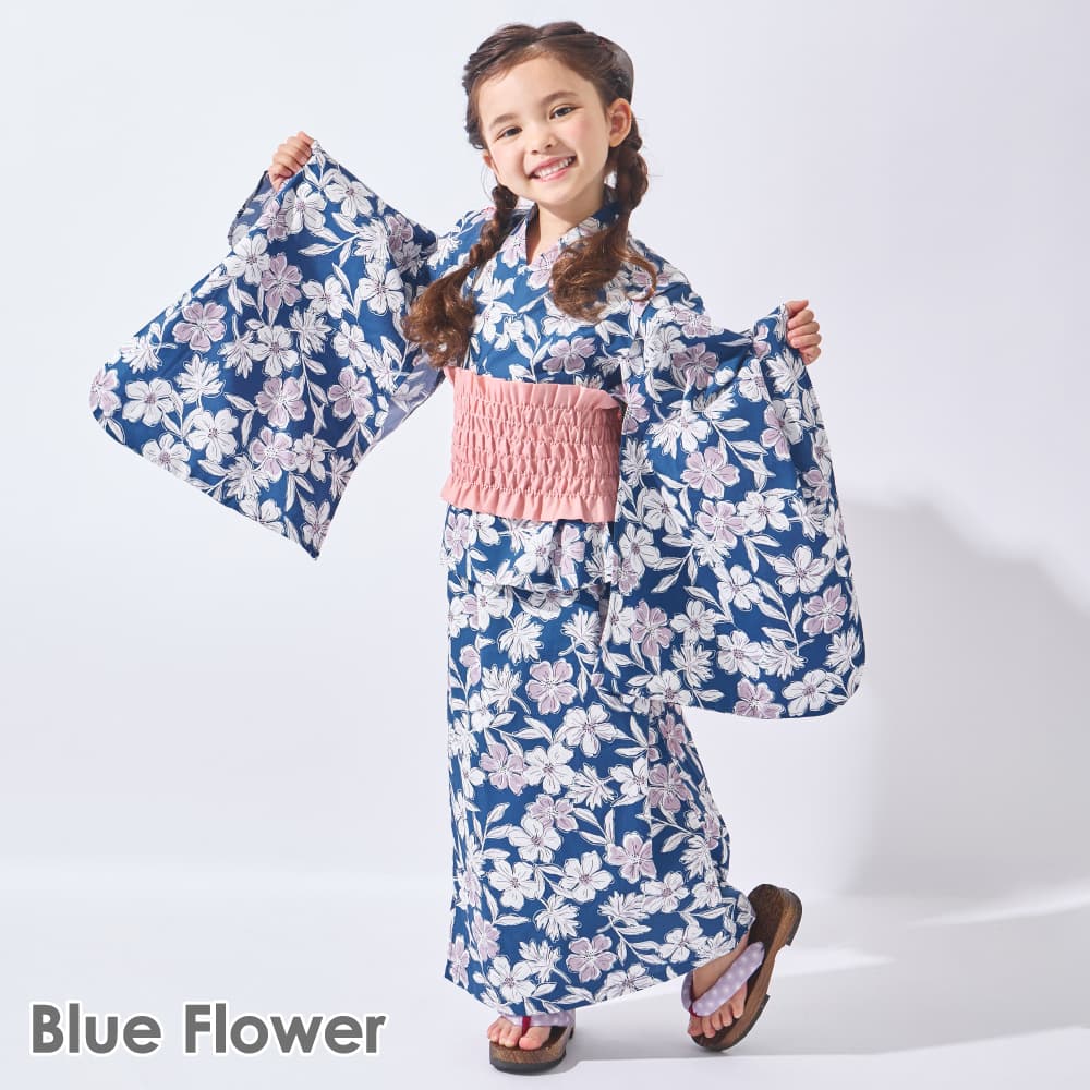 子ども服 ワンピース にもなる 浴衣 ベビー キッズ マタニティ 着物 浴衣セット 上下セット ゆかた 90 100 110 120 130 140 thumbnail 2