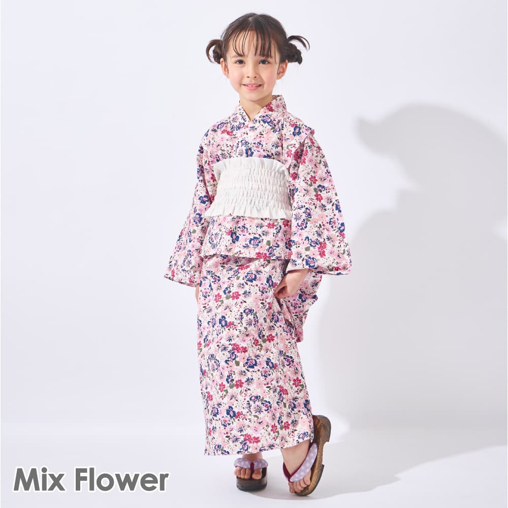 子ども服 ワンピース にもなる 浴衣 ベビー キッズ マタニティ 着物 浴衣セット 上下セット ゆかた 90 100 110 120 130 140 thumbnail 3