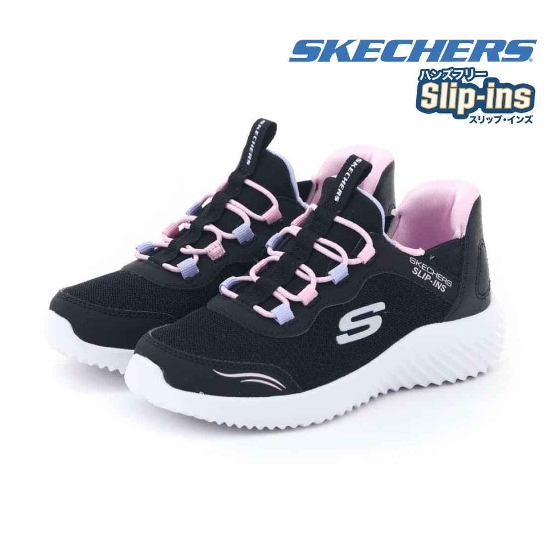 スケッチャーズ SKECHERS キッズ スリッポン スニーカー ハンズフリーシューズ スリップインズ バウンダー シンプル キュート 303585L 子供靴 女の子 かわいい thumbnail 4