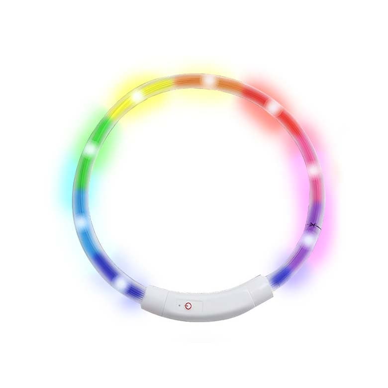 犬 光る首輪 首輪 光る 散歩 ライト 犬用 レインボー USB 充電式 防水 LED ライト 明るい サイズ調整可 柔らかい 小型犬 中型犬 大型犬 軽量 thumbnail 5