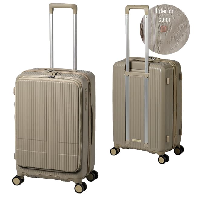 最大50% 10/16限定 29色展開/2年保証 イノベーター スーツケース Mサイズ 55L INV155 フロントオープン ストッパー付き 軽量 中型 黒 ブラック innovator thumbnail 15