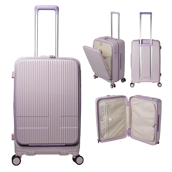 最大50% 10/16限定 29色展開/2年保証 イノベーター スーツケース Mサイズ 55L INV155 フロントオープン ストッパー付き 軽量 中型 黒 ブラック innovator thumbnail 18
