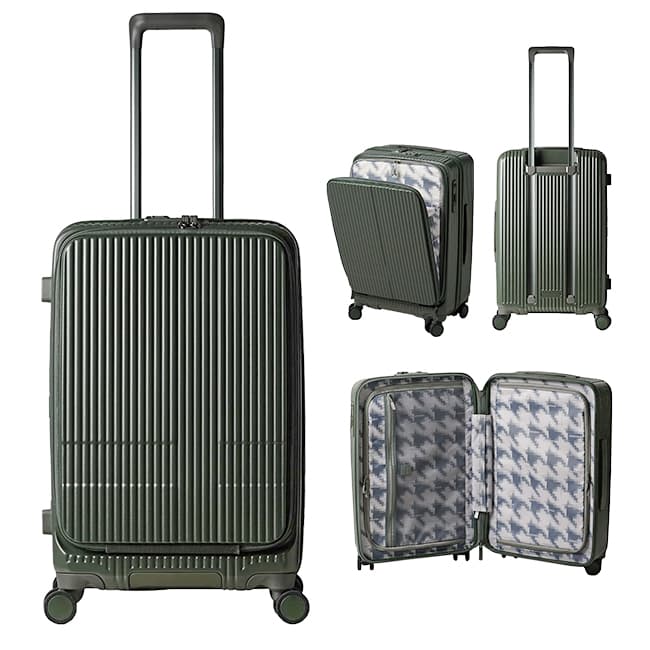 最大50% 10/16限定 29色展開/2年保証 イノベーター スーツケース Mサイズ 55L INV155 フロントオープン ストッパー付き 軽量 中型 黒 ブラック innovator thumbnail 20