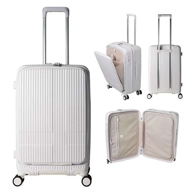最大50% 10/16限定 29色展開/2年保証 イノベーター スーツケース Mサイズ 55L INV155 フロントオープン ストッパー付き 軽量 中型 黒 ブラック innovator thumbnail 19