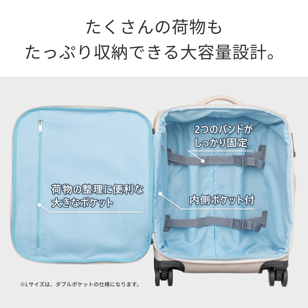 LW エルダブリュー 4300-45 FLIP フリップ ソフトキャリー キャリーケース 軽量 機内持込 1年保証 TSロック ストッパー付 バイカラー Sサイズ 1〜3泊 送料無料 thumbnail 14