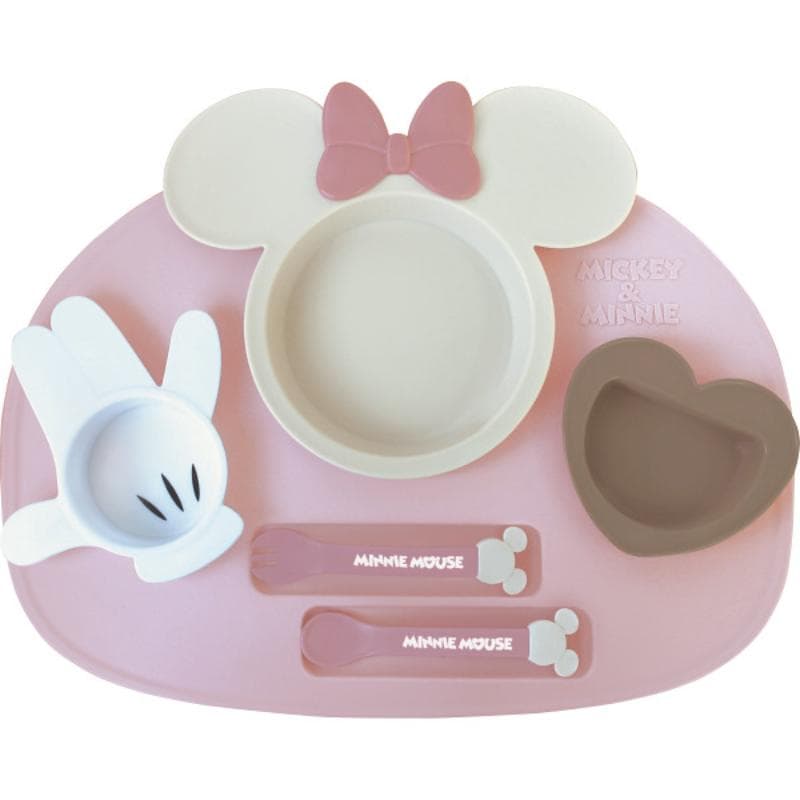 アイコンランチプレート（ミニーマウス×ピンクベージュ）(307009)＿出産お祝い 赤ちゃん 御祝 プレゼント ベビーギフト 贈答用 出産御祝 御歳暮 冬ギフト 贈答品