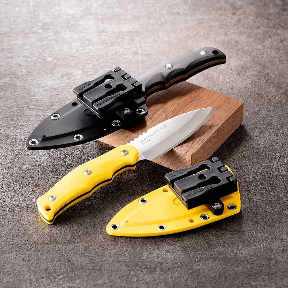 【ふるさと納税】サビナイフ6 仔鯱 イエロー アウトドアナイフ キャンプ用ナイフ 日本製 釣り登山 錆びにくい 錆びに強い 鋭い切れ味 ローカーボンステンレス 収納ケース 衛生的 耐久性 ジー・サカイ GsakaiH42-03 thumbnail 2