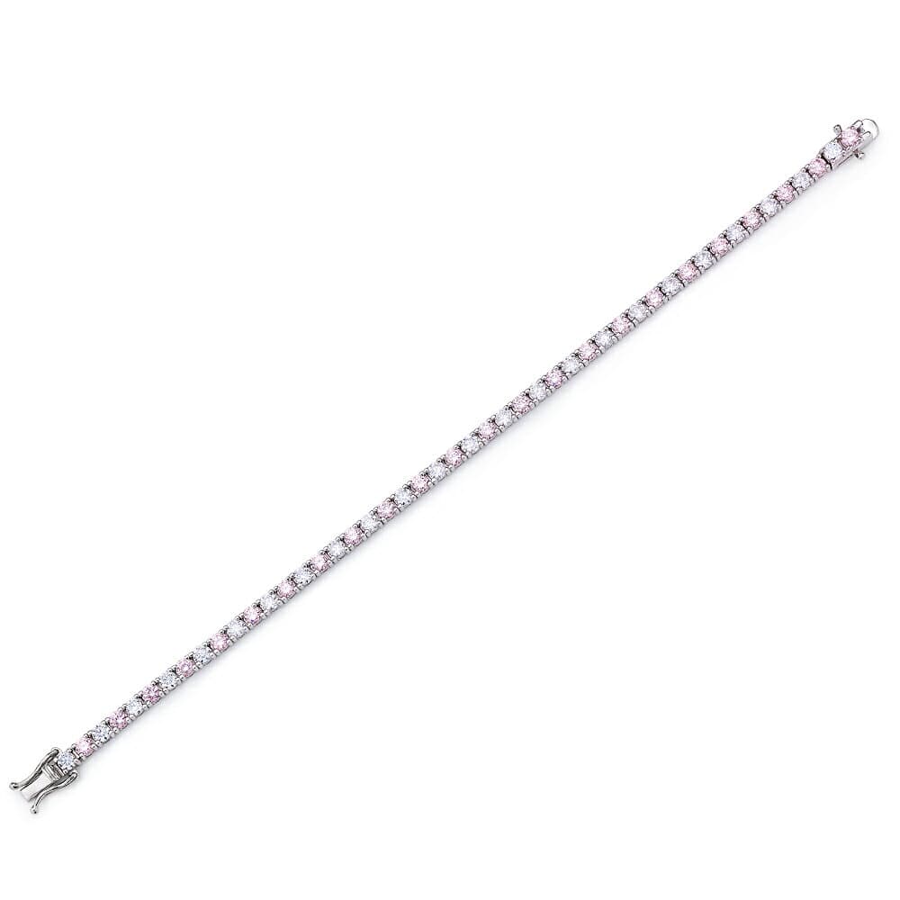 【祝★楽天1位】 ブレスレット レディース テニスブレスレット ピンク プラチナ 加工 シルバー925 誕生日プレゼント 結婚記念日 女性 妻 嫁 彼女 母 50代 40代 30代 ギフト 金属アレルギー シンプル 大人 上品 ブランド 【翌日配送】 thumbnail 3