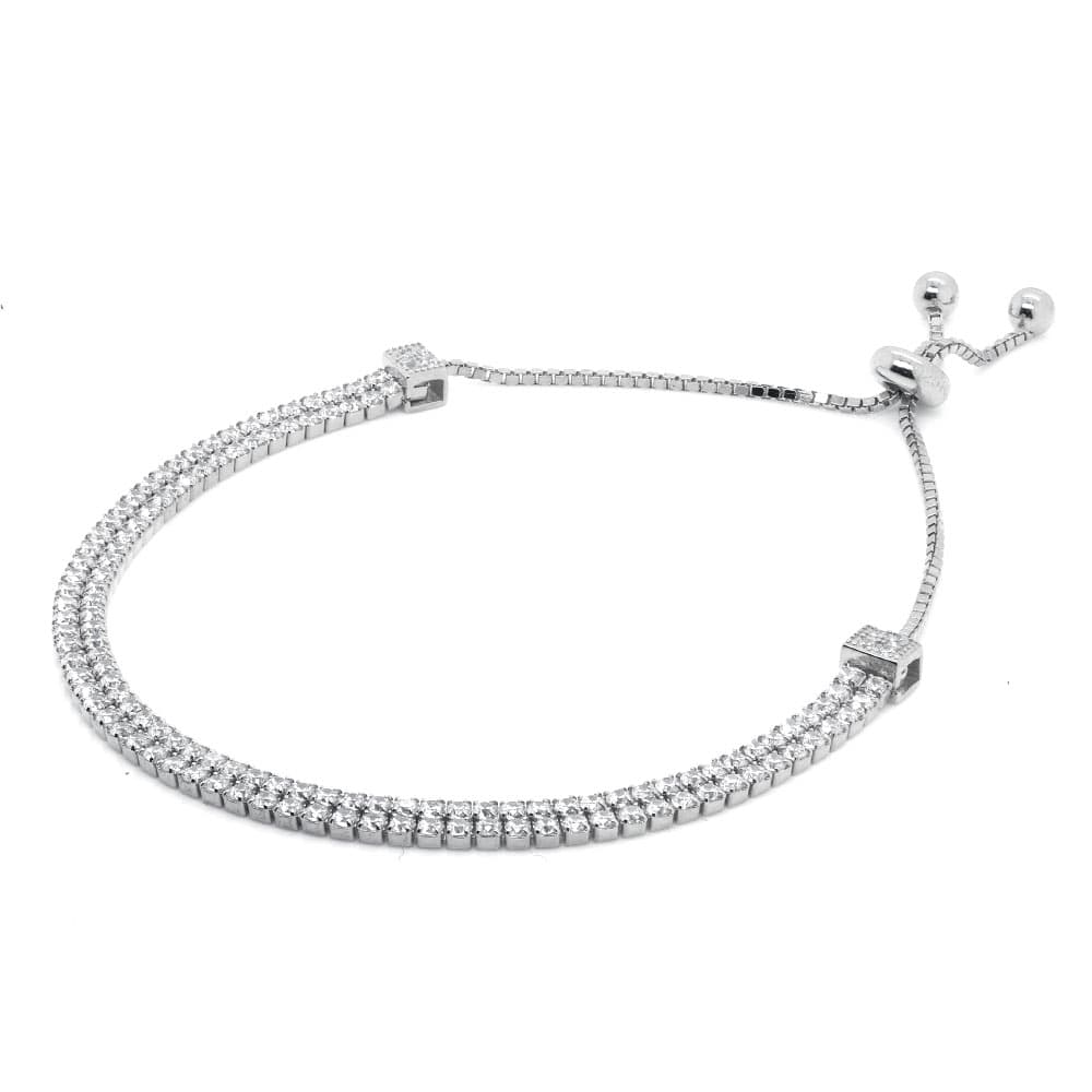 【10%OFF】【翌日配送】 ブレスレット レディース 2連 ダブルライン ブレスレット プラチナ ピンクゴールド イエローゴールド 加工 誕生日プレゼント 結婚記念日 女性 妻 嫁 彼女 母 50代 40代 30代 ギフト 金属アレルギー シンプル スライドアジャスター thumbnail 3