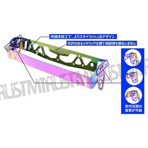 アルミ製 ナンバープレートステー メタリック仕上げ チタン プレート ナンバーステー 【 ナンバープレート ステー 肉抜き アルマイト スポコン スポーツカー 角度 調節 可能 ライセンス USDM JDM スタンス STANCE ドレスアップ カスタム スポーティー かっこいい 】 エムトラ thumbnail 3