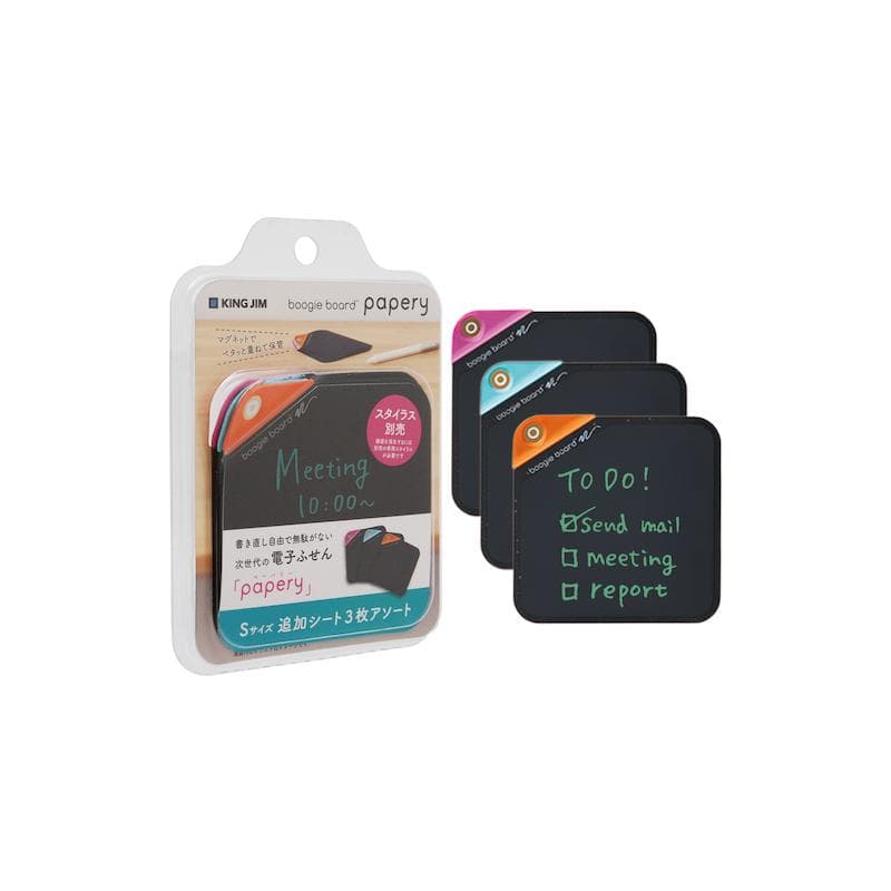 キングジム KING JIM 電子ふせん ブギーボード ペーパリー Sサイズ 追加シート(3枚アソート) BB-18S-X3A