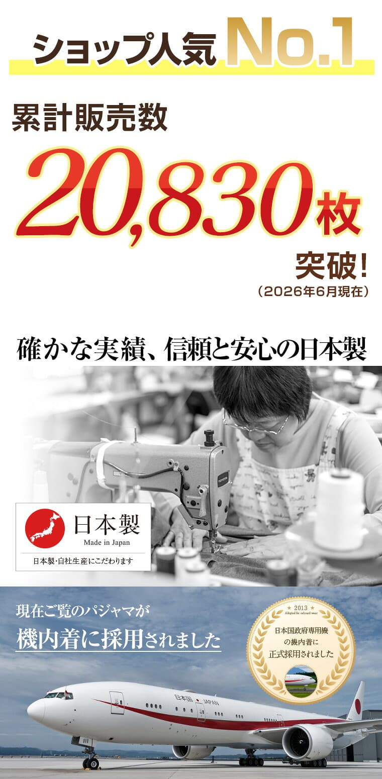 【閉店感謝祭】＼日本国政府専用機採用／パジャマ レディース 綿100％ オーガニックコットン 日本製 長袖 前開き 襟なし 春 夏 秋 入院 敏感肌にやさしい ルームウェア 敬老の日 ギフト 大きいサイズ S MP LP M L LL 3L 4L 5L thumbnail 3