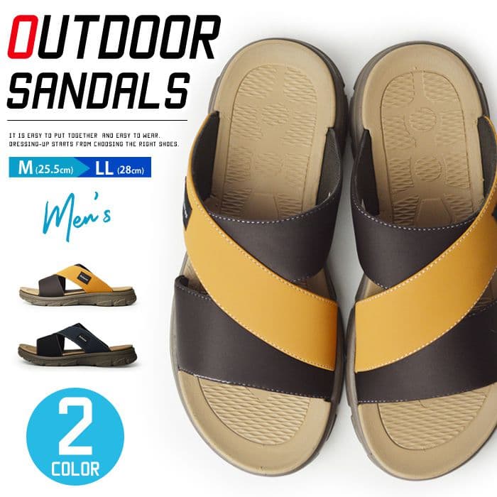 サンダル メンズ クロスサンダル 軽量 コンフォートサンダル クロスベルト フラットサンダル ビーチサンダル 大人 防滑 屈曲 靴 防滑 リゾート アウトドア 靴 メンズシューズ/2026新作 秋冬 トレンド