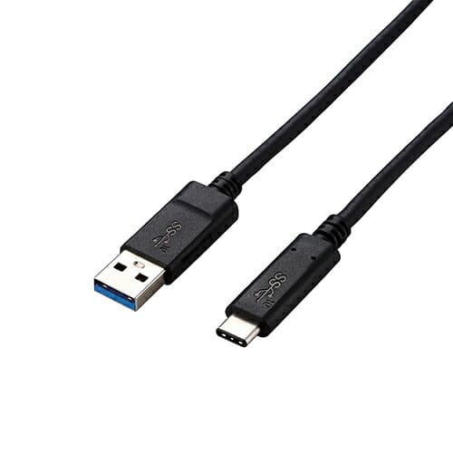 【ポイント20倍】【5個セット】エレコム USB3.1ケーブル/Gen2/A-Cタイプ/認証品/3A出力/1.0m/ブラック USB3-AC10NBKX5