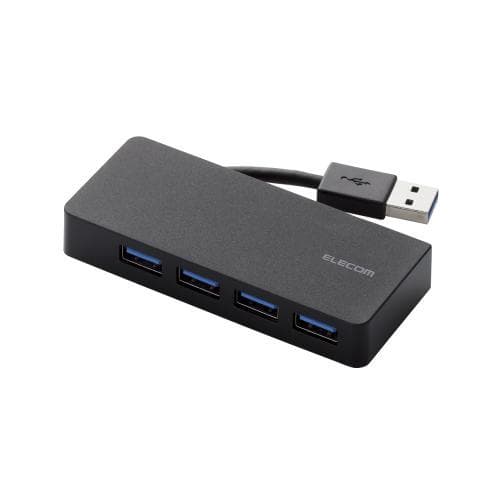 【ポイント20倍】エレコム 4ポートUSB3.0ハブ(ケーブル収納タイプ) U3H-K417BBK