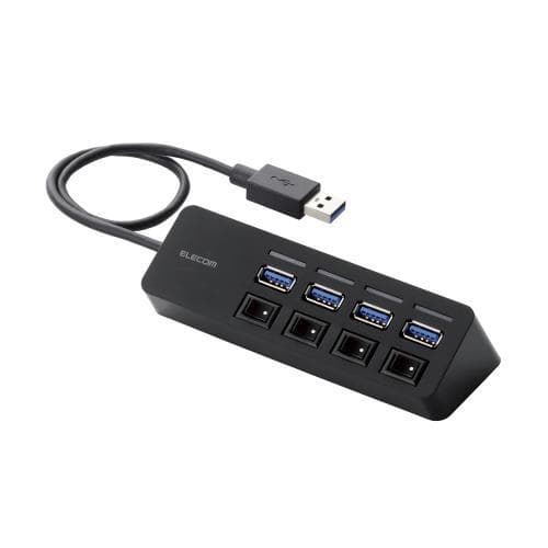 【ポイント20倍】エレコム 4ポートUSB3.0ハブ(マグネット・個別スイッチタイプ) U3H-S418BBK