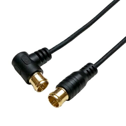 【ポイント20倍】HORIC 極細アンテナケーブル 1m ブラック 両側F型差込式コネクタ L字/ストレートタイプ HAT10-102LPBK