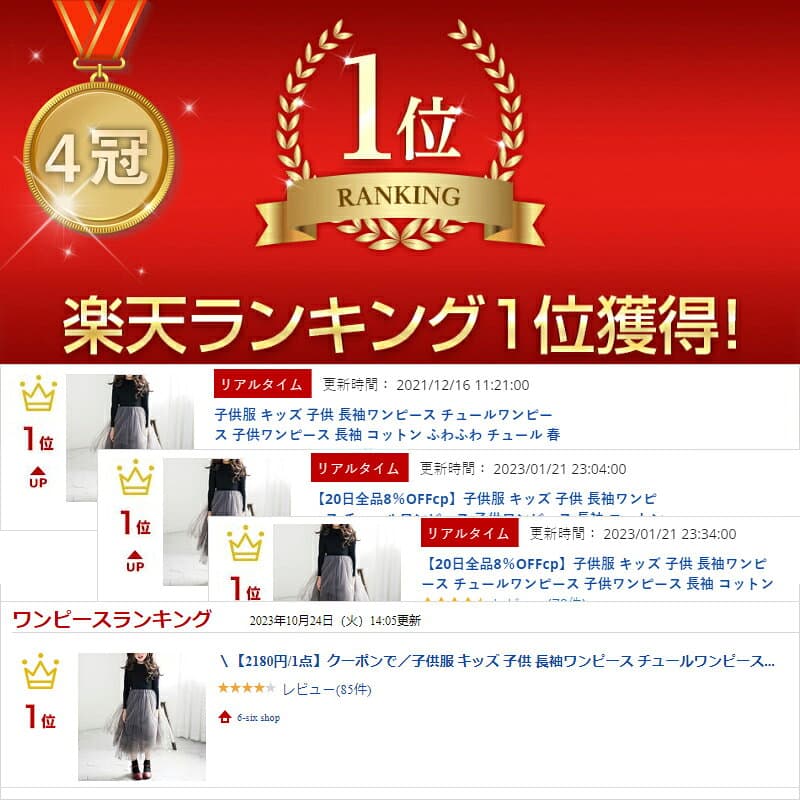 【マラソン限定最大15％OFFcp】＼当日発送／【楽天1位】 ワンピース 子供服 キッズ 子供 長袖ワンピース チュールワンピース 長袖 チュール 春 秋 冬 フリル 結婚式 発表会 パーティードレス 卒園式 入園式 入学式 可愛い クリスマス プレゼント 女の子 ドレス thumbnail 2