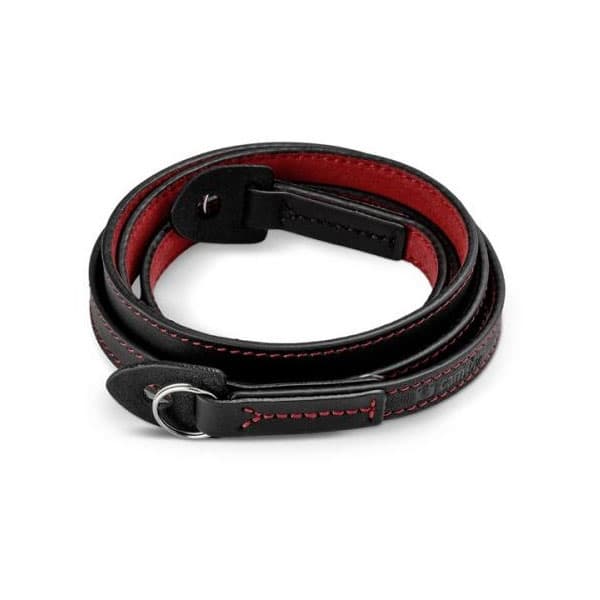 cam-in LCS-073102 ブラック×レッド [カメラストラップ リング式 イタリアンレザー LCS-073シリーズ (ネックストラップ・95cm)]