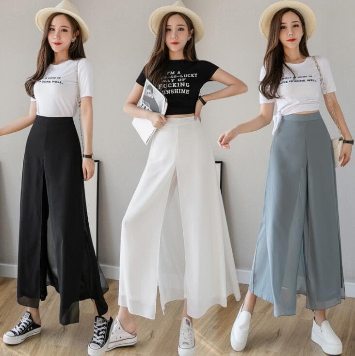 シフォンパンツ キュロット ガウチョパンツ レディース ワイドパンツ シフォン キュロット スカーチョ 春夏秋 シフォン ストレートパンツ ゆったり 体型カバー スカンツ フレアパンツ