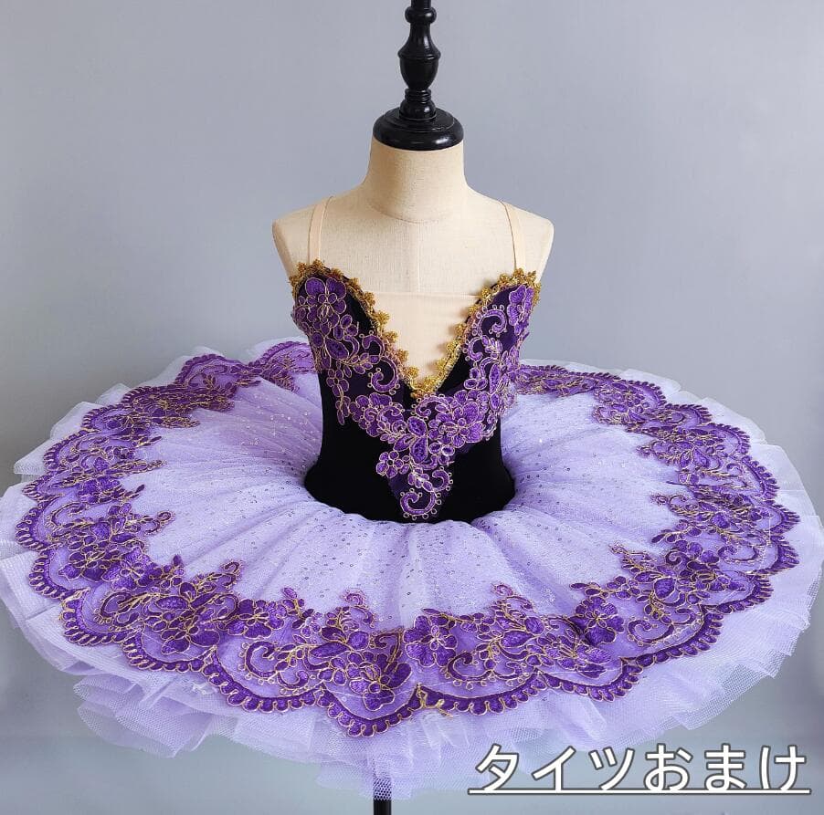 子供 バレエダンス 演出服 ボリューム チュールワンピース 袖なし バレエ衣装 形態安定 チュチュ ワンピース＋タイツ＋腕花 3点セット ベロア ゴージャス バレエ 専門服 子供 バレエ ステージ衣装 演出服 刺繍付き