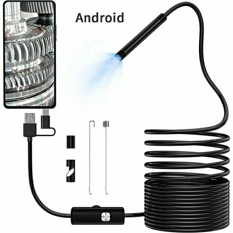 内視鏡 カメラ HD IP67防水 LED付き 工業用 5m 高輝度LED 多用途 検査カメラ 充電不要 Android WIFI不要