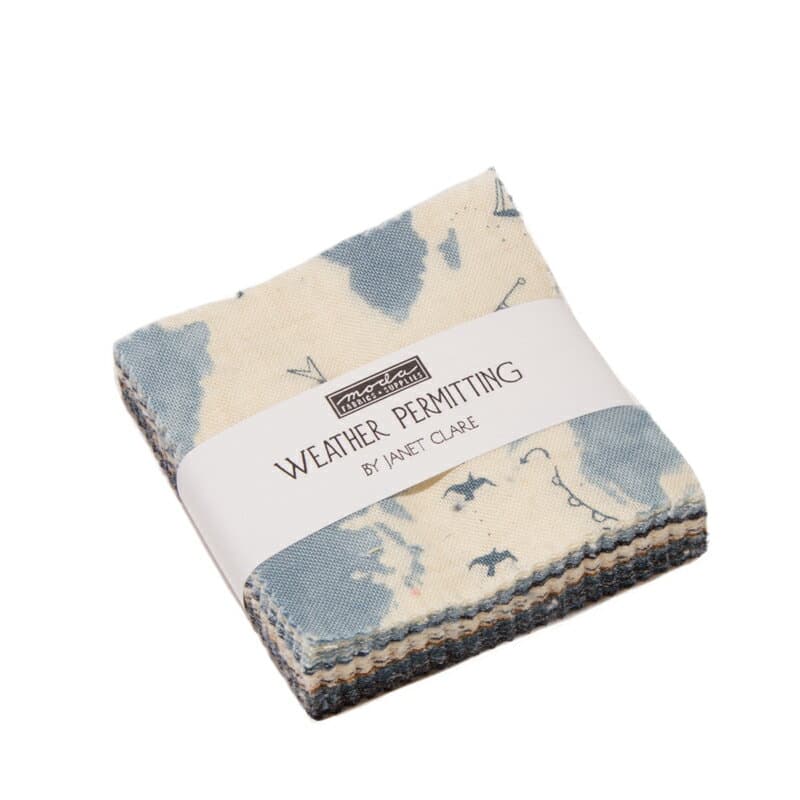 【Moda モダ】Weather Permitting-1460MC(42枚) 約6.5cm×6.5cm ブルー系 ホワイト系 ブラウン系 ベージュ系 シーチング プレカット カットクロス