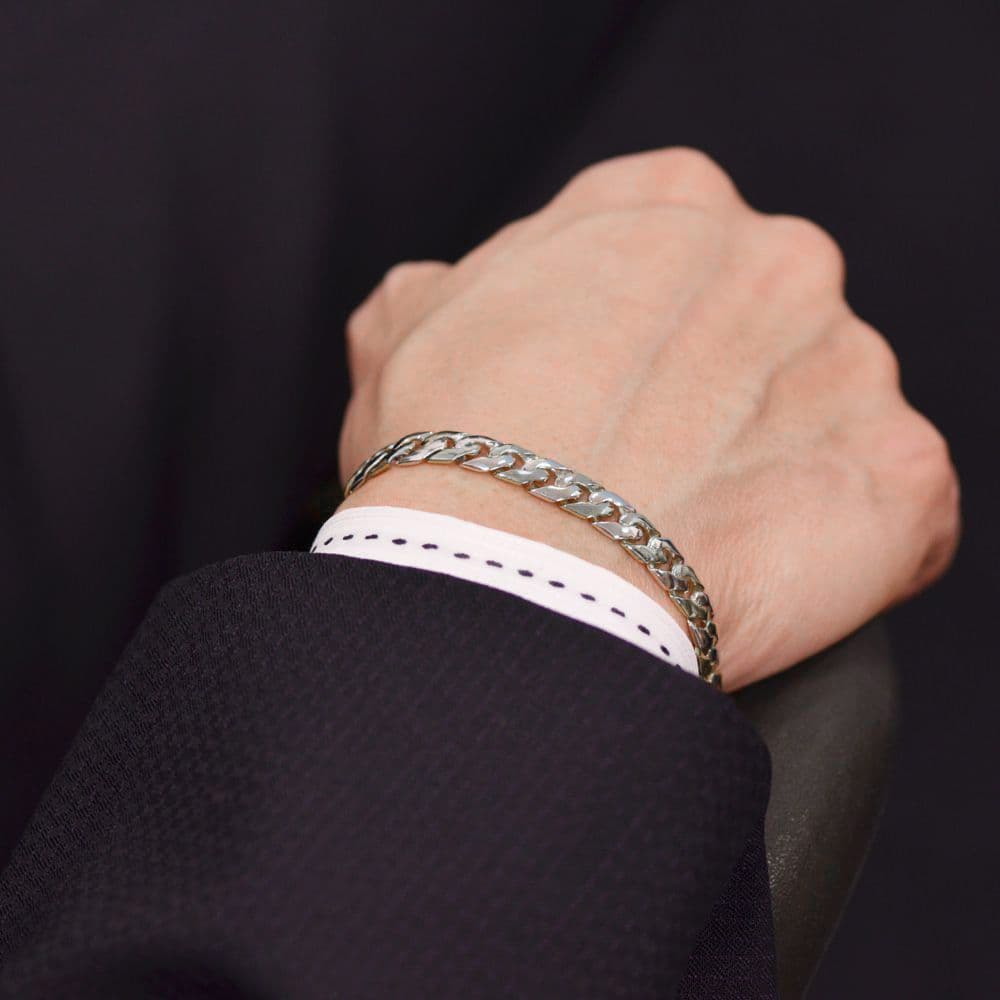 喜平ブレスレット プラチナ メンズ 喜平 ブレスレット Pt900 メンズブレスレット 20cm 日本製 刻印入り キヘイ 男性用 シンプル プレゼント ギフト 【人気アイテム】【standard】 thumbnail 2