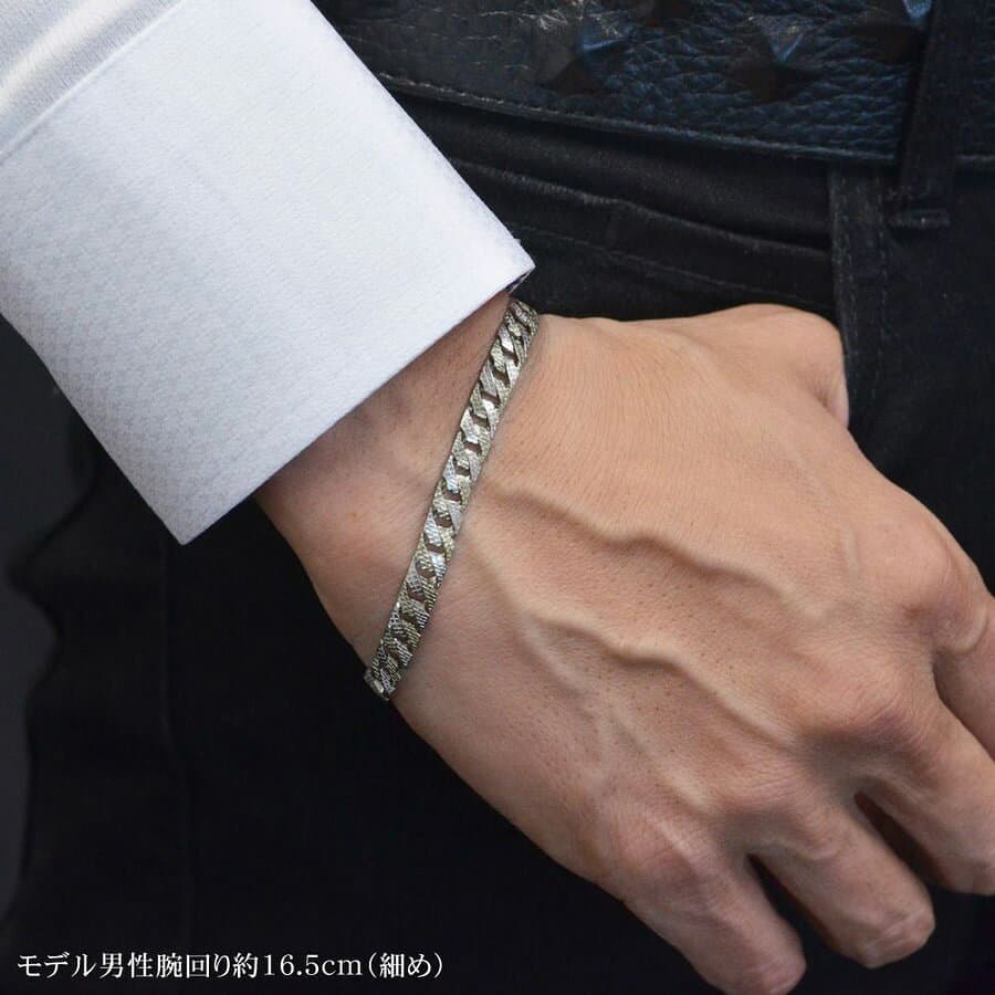喜平 ブレスレット プラチナ Pt900 リバーシブル 模様 18.5cm メンズ レディース キヘイ 手造り 喜平 極上 喜平 5mm幅 極上喜平 シンプル プレゼント ギフト 【slim】【reversible】【pattern】 thumbnail 2