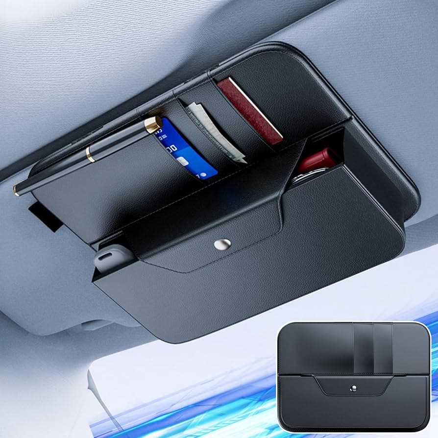 プレミオ AZT・NZT・ZZT24系 サンバイザー 収納ポケット メガネクリップ サングラスホルダー 小物入れ ケース 多機能 ポケット バッグ カード 大容量