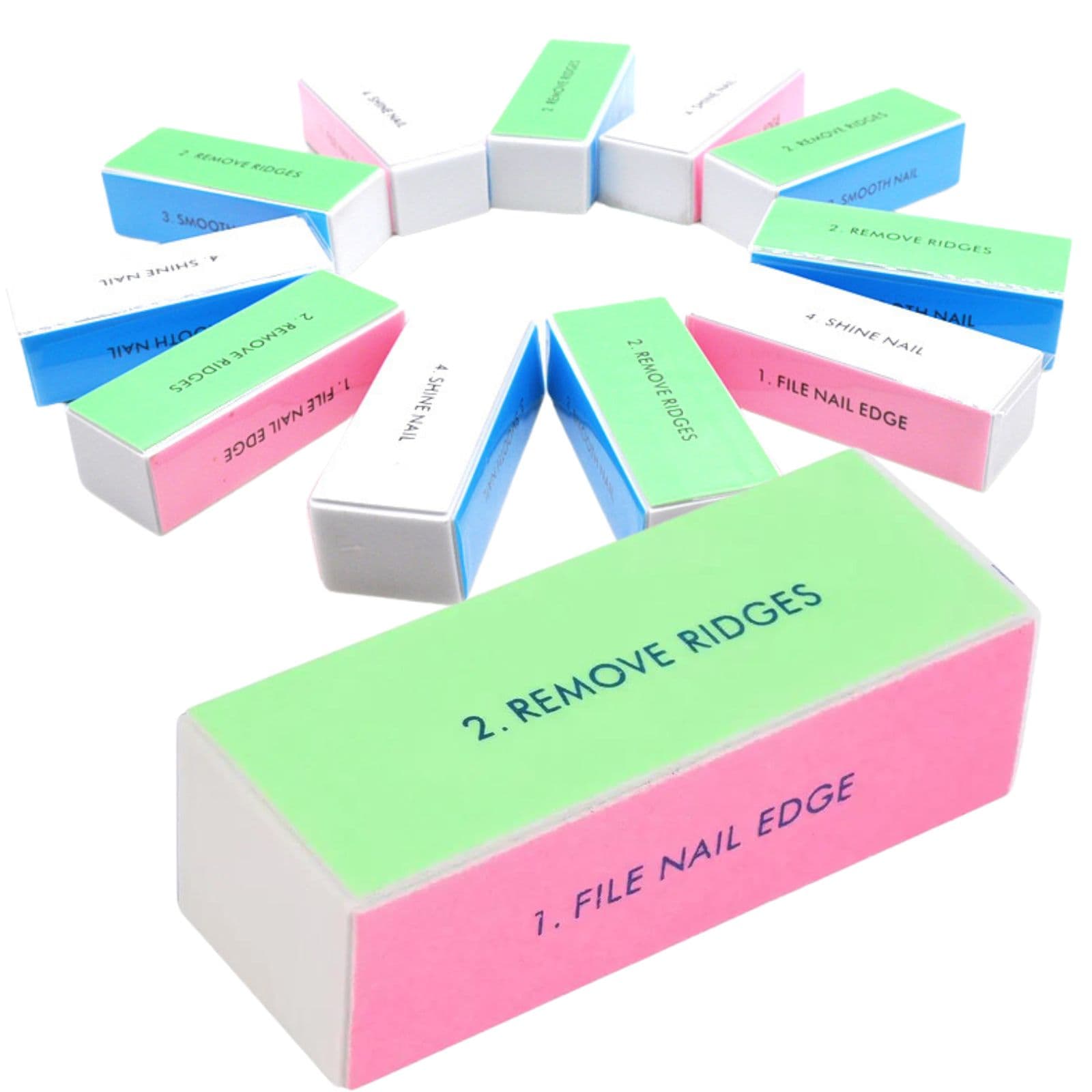 geneX 爪磨き スポンジ ネイルケア つや出し 4面 12個セット 自宅で簡単ネイルケア 爪やすり ホワイト