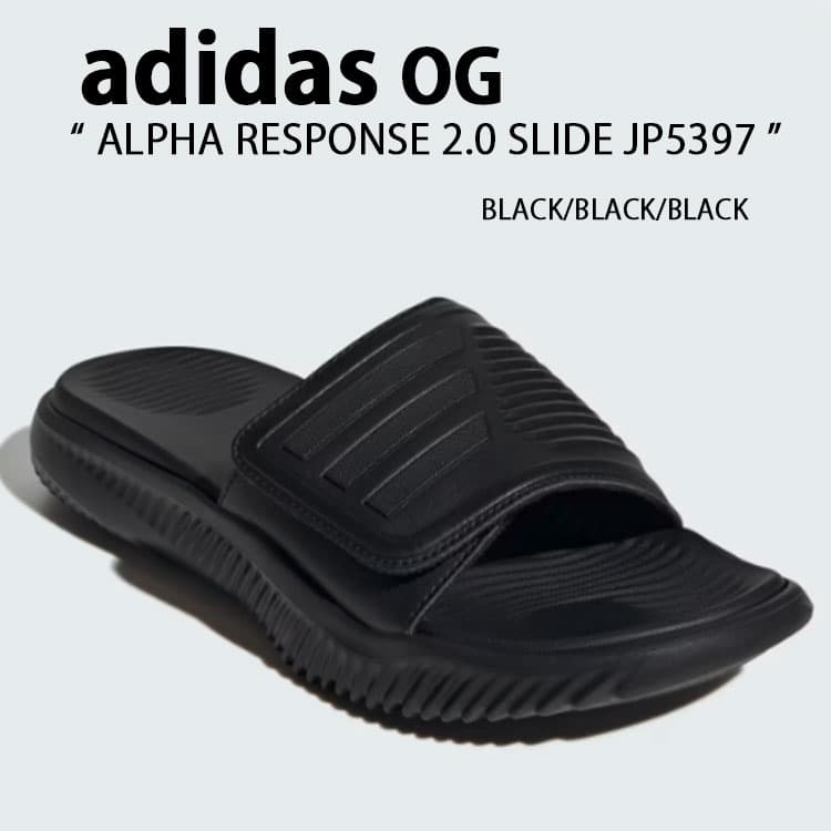 adidas アディダス サンダル ALPHARESPONSE 2.0 SLIDE CORE BLACK CORE BLACK CORE BLACK JP5397 アルファーリスポンス 2.0 スライド コアブラック シューズ スリッパ オフィスサンダル 室内 野外 メンズ レディース【中古】未使用品