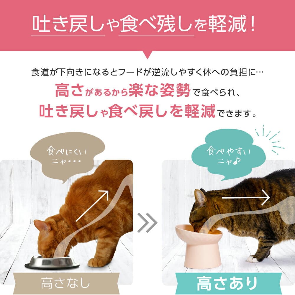 【SNSで話題！楽天1位】 フードボウル 食べやすい 傾斜 高さがある おしゃれ 陶器 猫 犬 食器 餌入れ ペット 猫用食器 猫の食器 吐き戻し ご飯皿 猫皿 餌皿 ご飯台 餌台 食器台 フードボール フードスタンド オシャレ かわいい 斜め エサ入れ 水 セラミック 小型犬 犬用食器 thumbnail 2